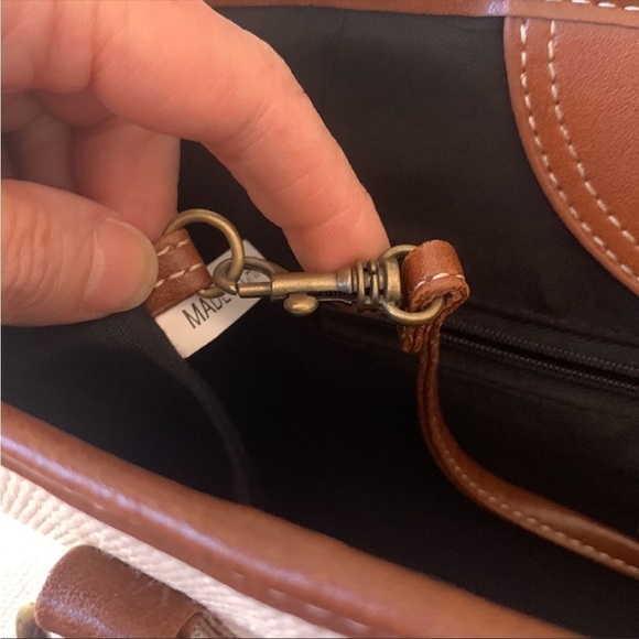 Coldwater Creek Cream Canvas Tweed Tote Bag Purse‎ and Butterfly Coin Purse - Picture 10 of 12